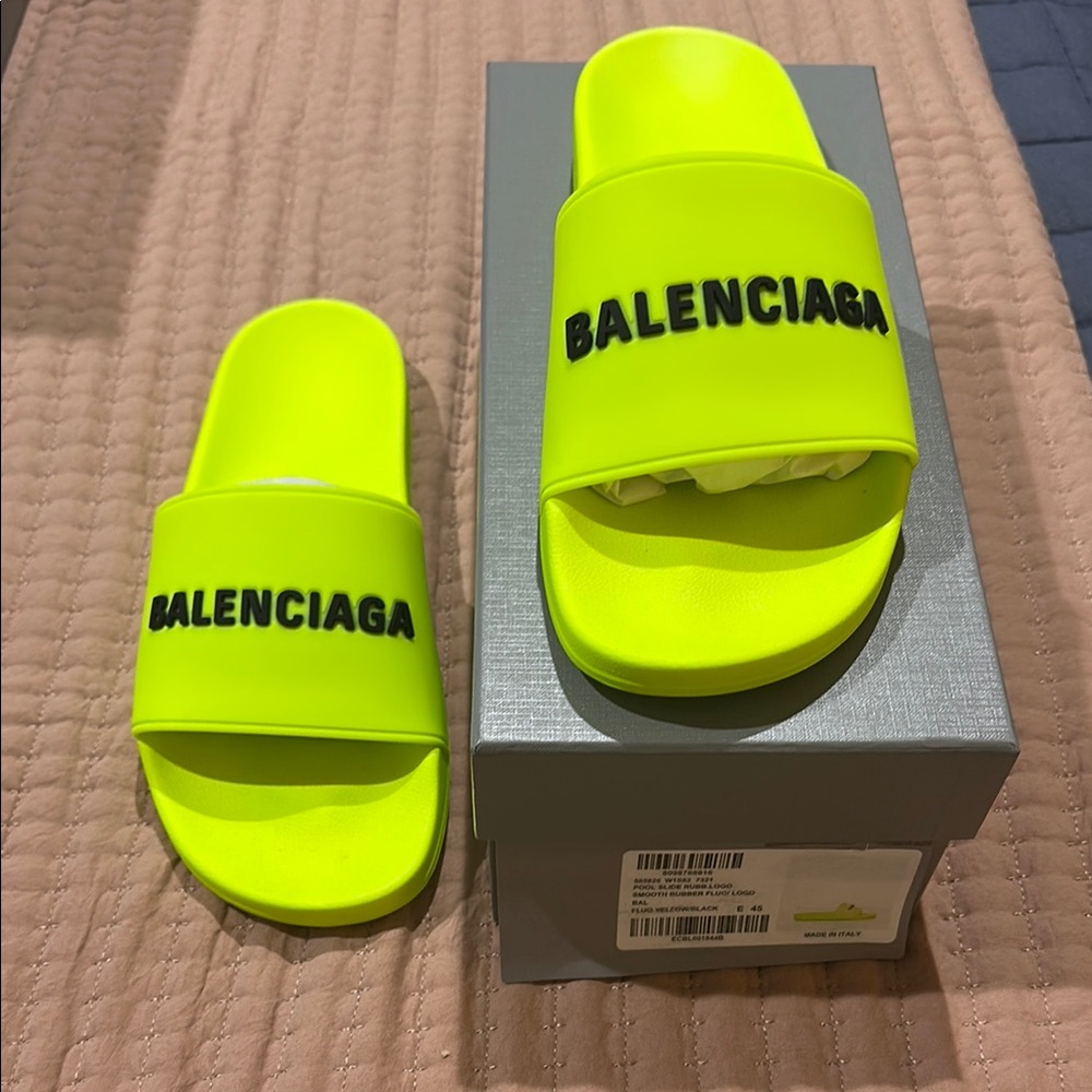 Balenciaga Fluorescent Yellow Slides